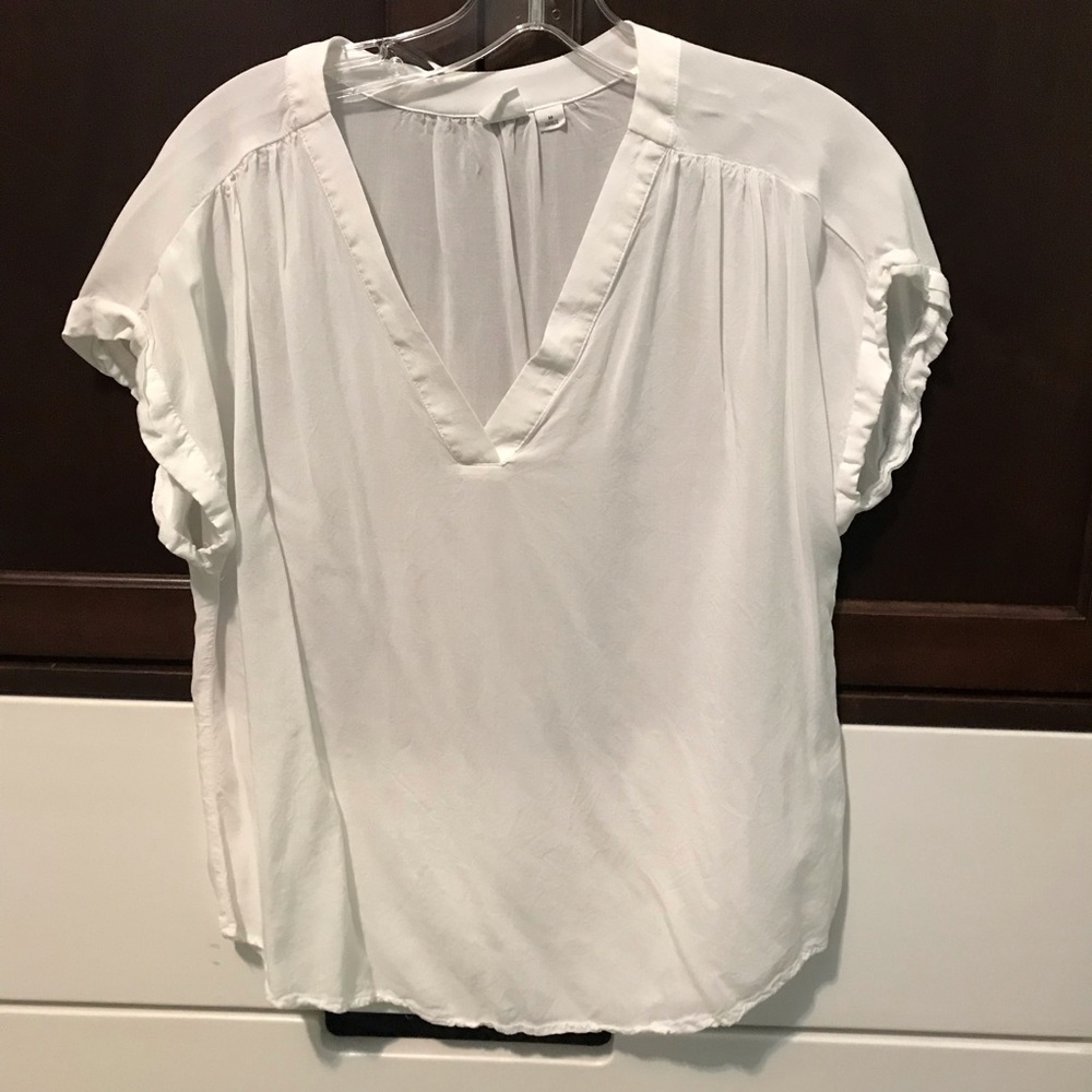 Gap White V-neck Blouse